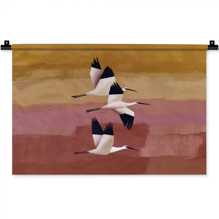 Vogels - Snavel - Abstract Wandkleed katoen klein -zz3d