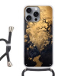 Bloemen - Takken - Goud - Sierlijk Hoesje iPhone 16 Pro Max met koord klein -3d
