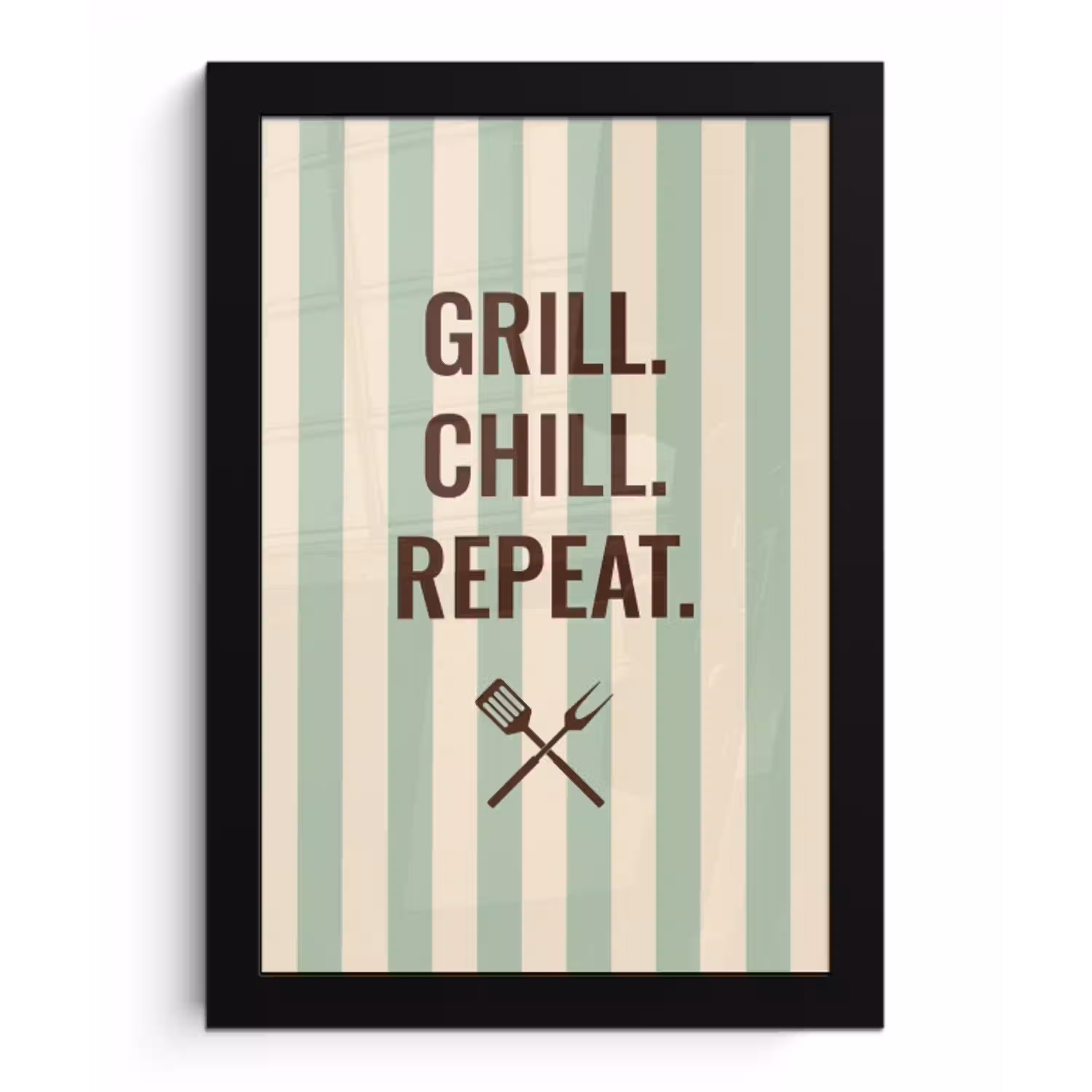 Quote - Strepen - Grill fotolijst zwart zonder passe partout klein -3d