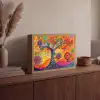 Boom - Levensboom - Abstract - Kleurrijk Light Box met batterij (Wandlamp) middel -sfeer2