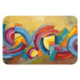 Abstract - Cirkels - Schilderij - Kleurrijk - Dynamisch Badmat klein -3d