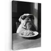 Hond - Bulldog - Pasta - Bril - Stoer - Dieren canvas 2cm klein -z3d
