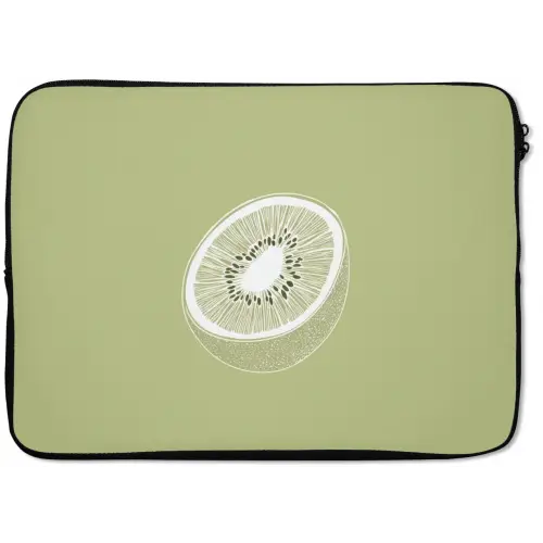 Kiwi - Lijntekening - Minimalistisch - Groen laptophoes neopreen klein -zkaufland3dotto