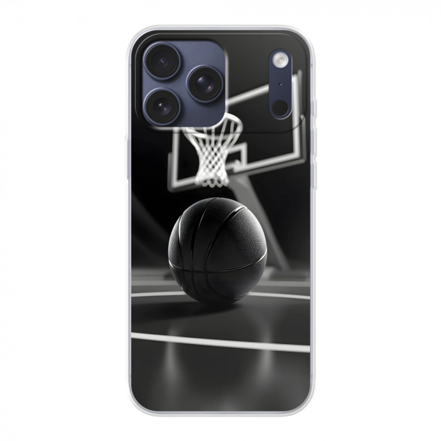 Basketbal - Basketbalveld - Lichtlijnen Telefoonhoesje iPhone 17 Pro Max klein -3d