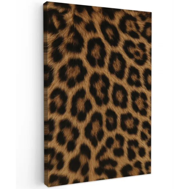 Pantervacht - Realistisch - Bruin Tuinposter op houten frame 2 cm dik middel -3d