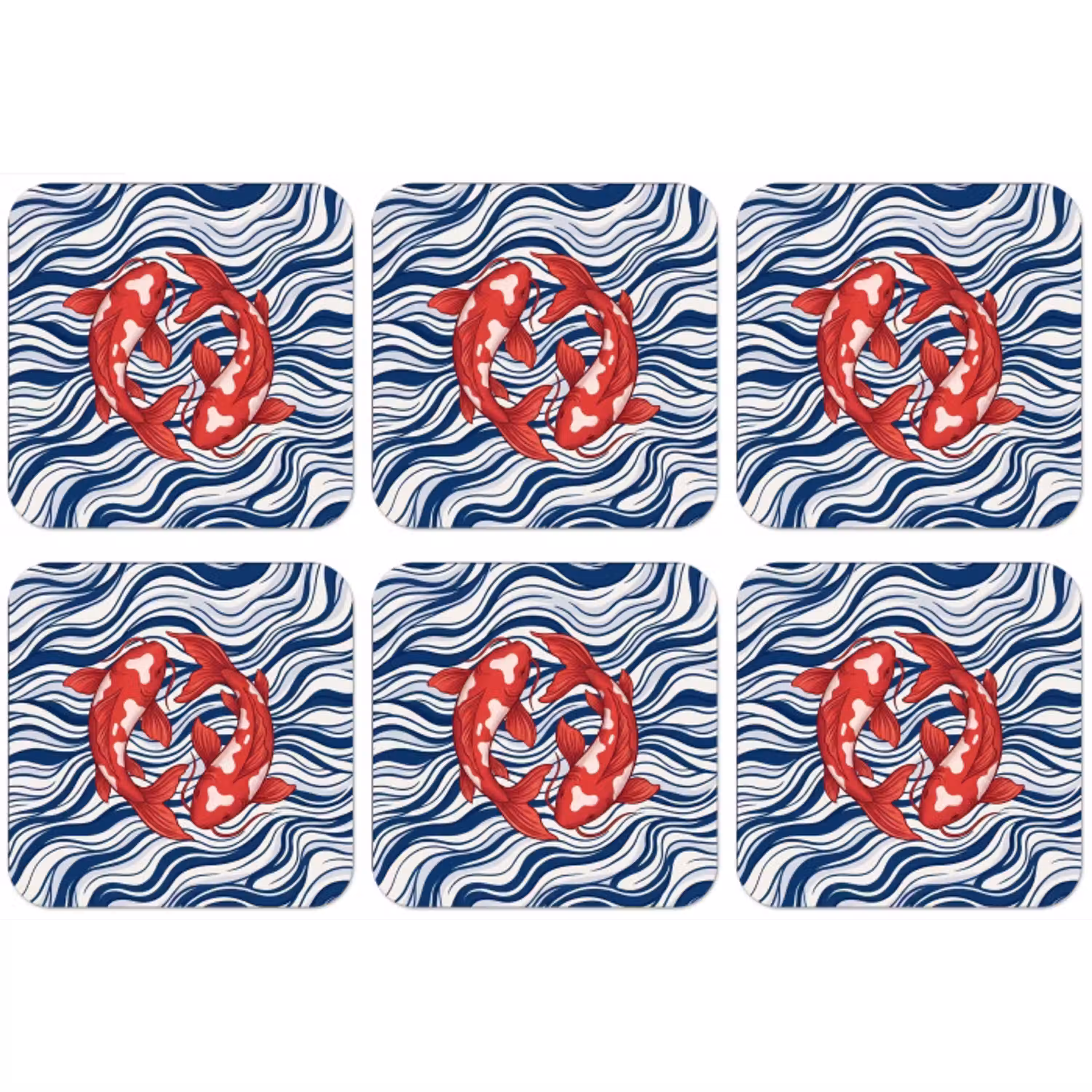 Vis - Water - Natuur - Illustratie - Rood onderzetter kurk middel -zkaufland3dotto