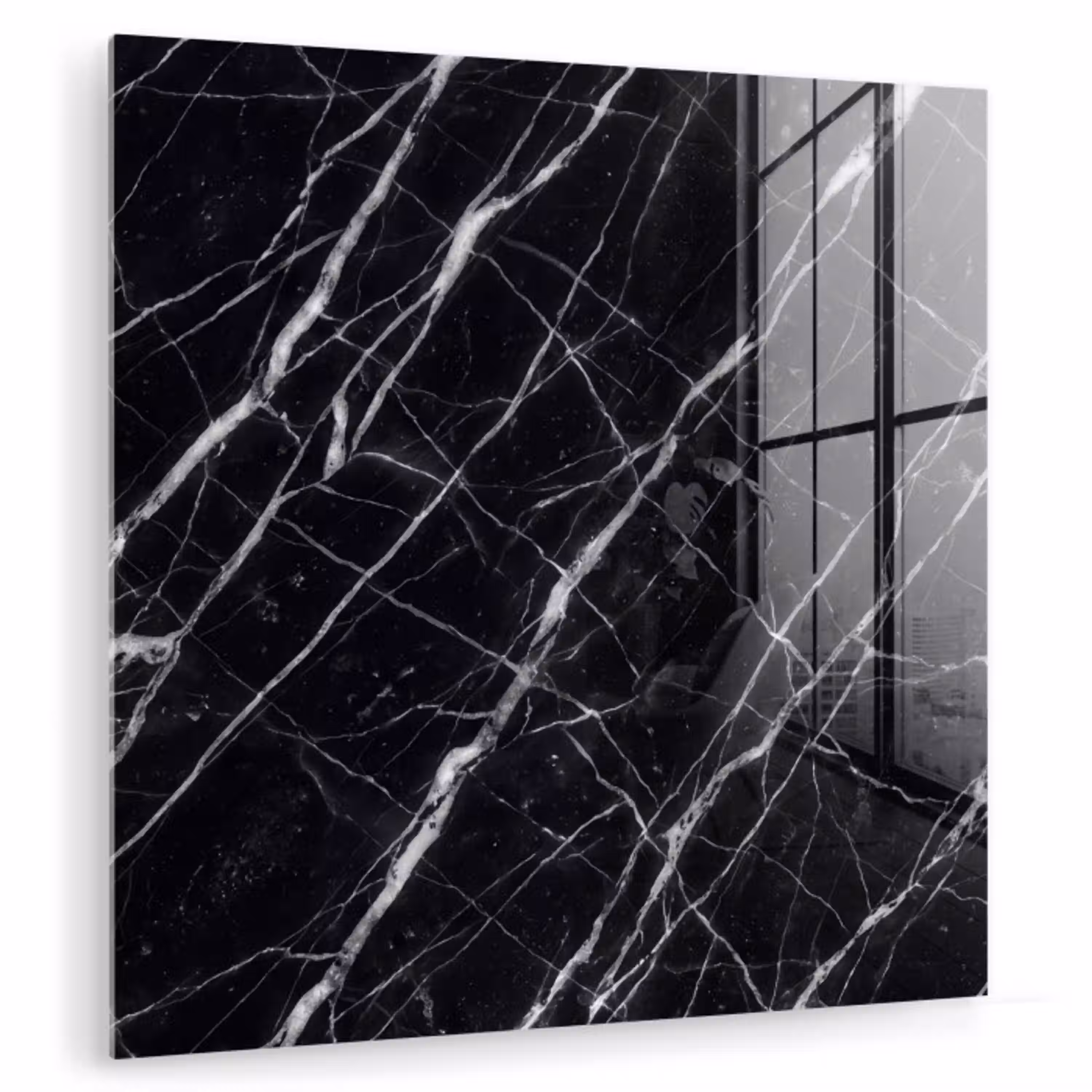 Marmer - Aders - Abstract - Zwart plexiglas 5mm klein -zzzproduct_nieuw