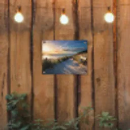 Zonsondergang - Strand - Duin - Gras - Bank tuinposter los doek klein -sfeer1