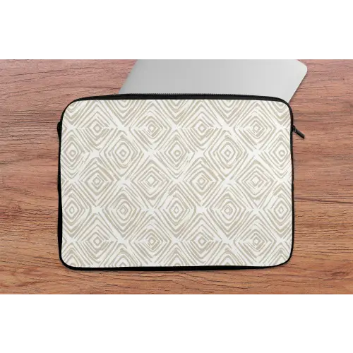 Abstract - Ruit - Beige laptophoes neopreen klein 279 -tafel