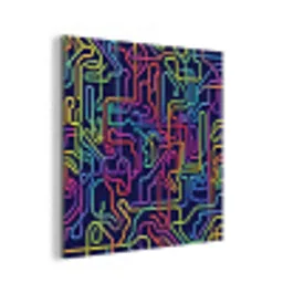 Retro - Abstract - Neon aluminium wit klein -3d