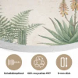 Woestijn - Planten - Groen Akoestische PET Vilt - Rond klein -closeup_DE