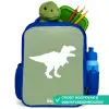 Groen met T-rex dino Kinderrugzak - Blauw middel -inhoud_NL