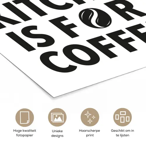 Quotes  - Koffie - Bonen - Modern poster papier klein -closeup_NL