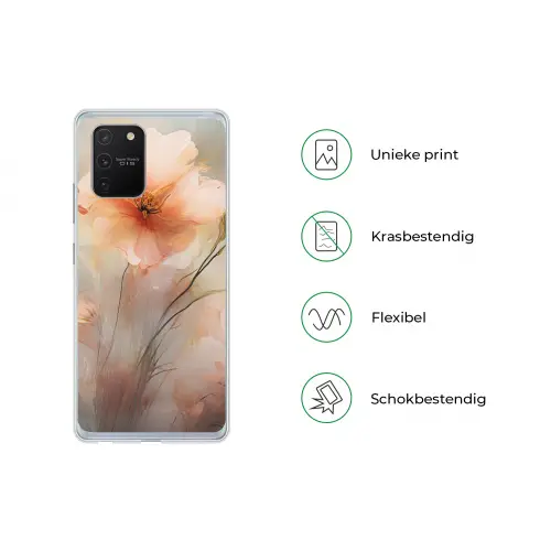 Bloemen - Pastel - Kunst - Klaprozen - Watercolor Telefoonhoesje Samsung Galaxy S10 Lite klein -specsS10Lite