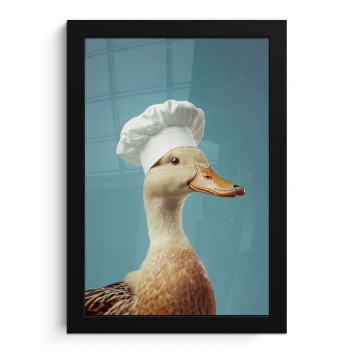 Eend - Koksmuts - Cute - Vogel fotolijst zwart zonder passe partout klein -3d