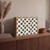 Grafisch - Madeliefjes - Zwart - Beige Light Box met batterij (Wandlamp) middel 907 -sfeer2