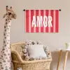 Amor - Strepen - Rood - Roze Wandkleed katoen klein -wsfeer5_kind