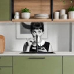 Portret - Thee - Vrouw keuken achterwand 2 middel -sfeer3