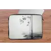 Bamboestammen - Water - Minimalistisch - Wit laptophoes neopreen klein -tafel