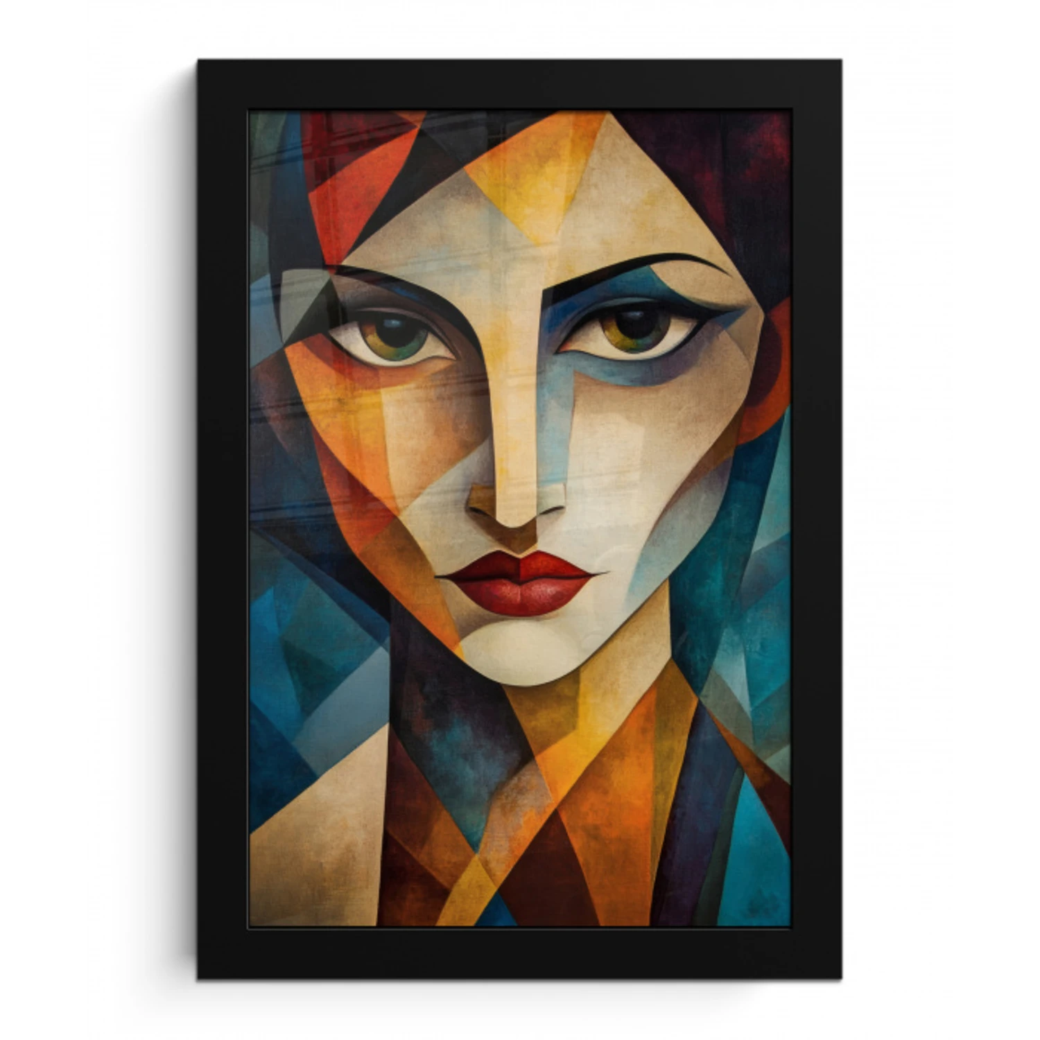 Portret - Abstract - Vormen fotolijst zwart zonder passe partout klein -3d