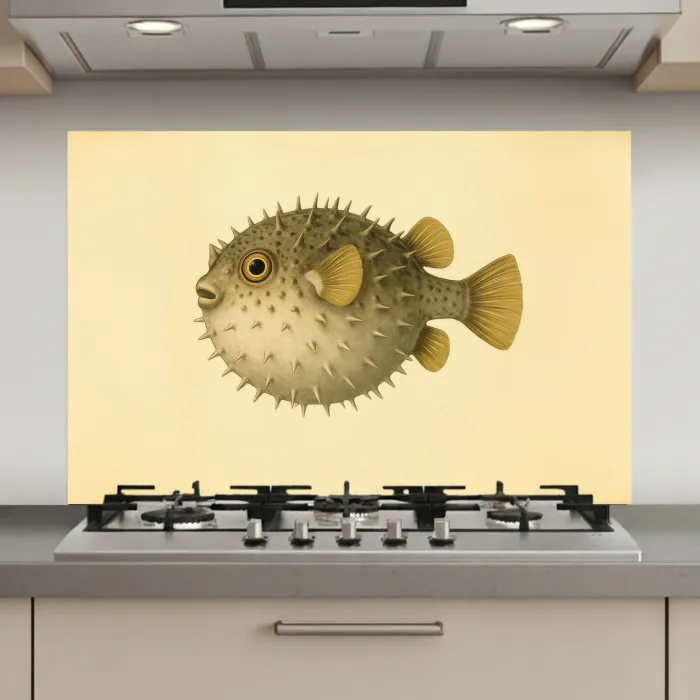 Stekels - Vis - Opgeblazen - Bruin keuken achterwand spatscherm klein -3d_website
