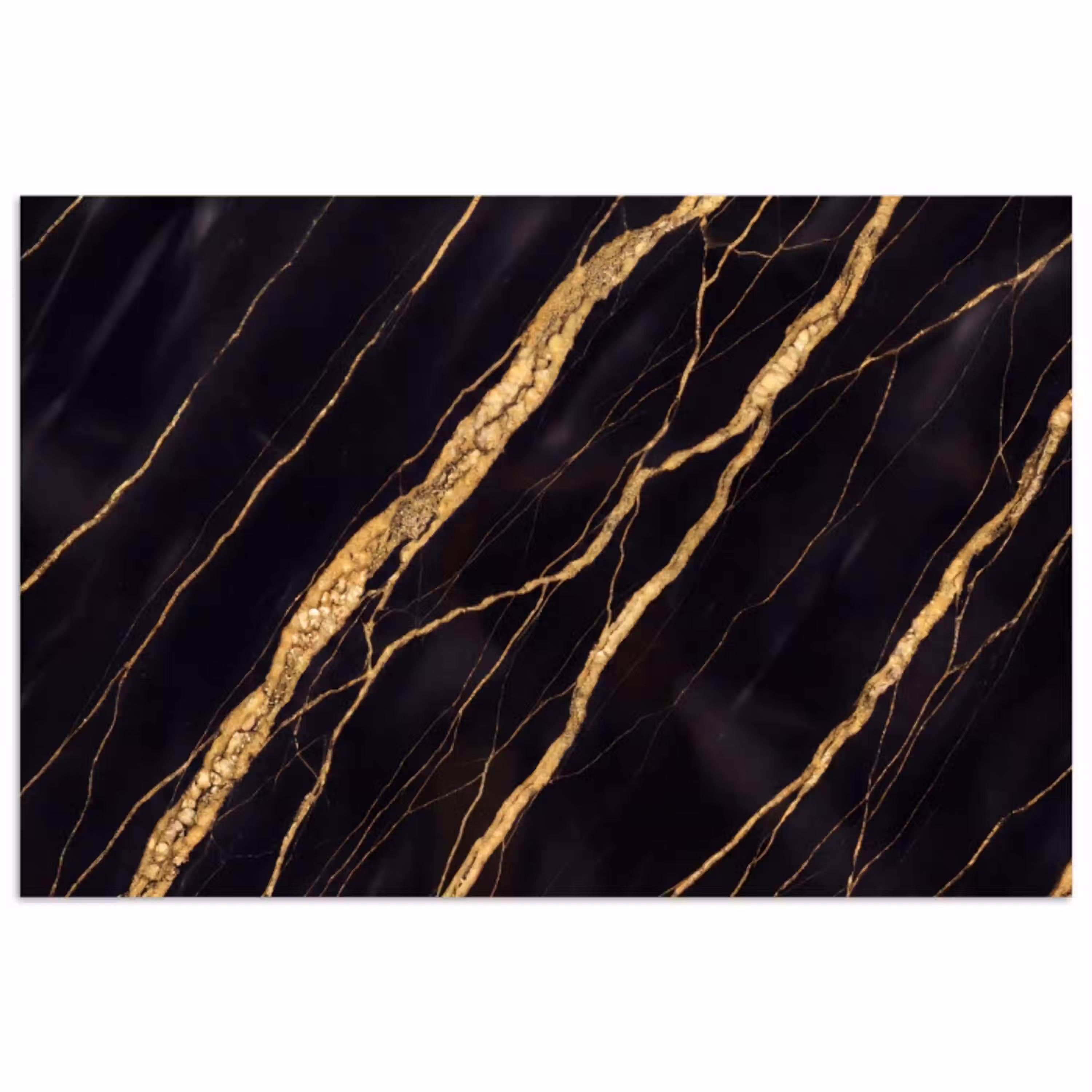 Marmer - Goud - Textuur - Abstract - Zwart poster papier klein -3d