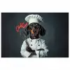 Quote - Neon - Hond - Kokskleding poster papier klein -3d