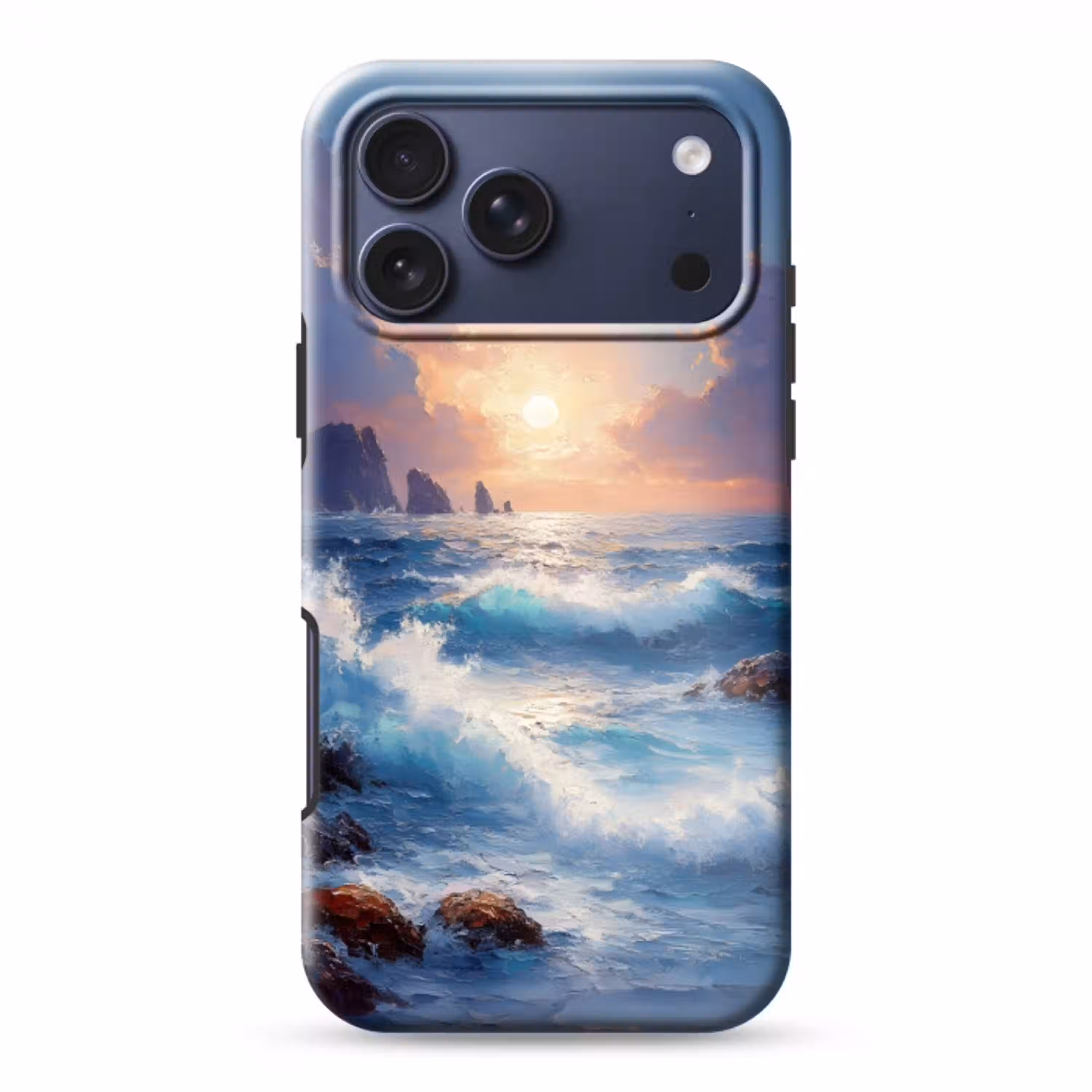 Golven - Zee - Kleurrijk - Rotsen Toughcase MagSafe Apple iPhone 17 Pro Max klein -3d