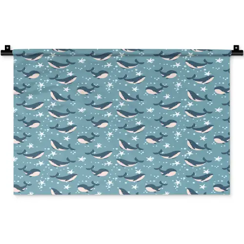 Klein - Oceaan - Walvis - Zeester Wandkleed katoen klein 269 -zz3d