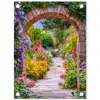 Doorkijk - Bloemen - Pad - Natuur tuinposter los doek klein -3d