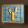 Kreeft - Geel - Blauw - Tegels Light Box met batterij (Wandlamp) middel -z3d_website