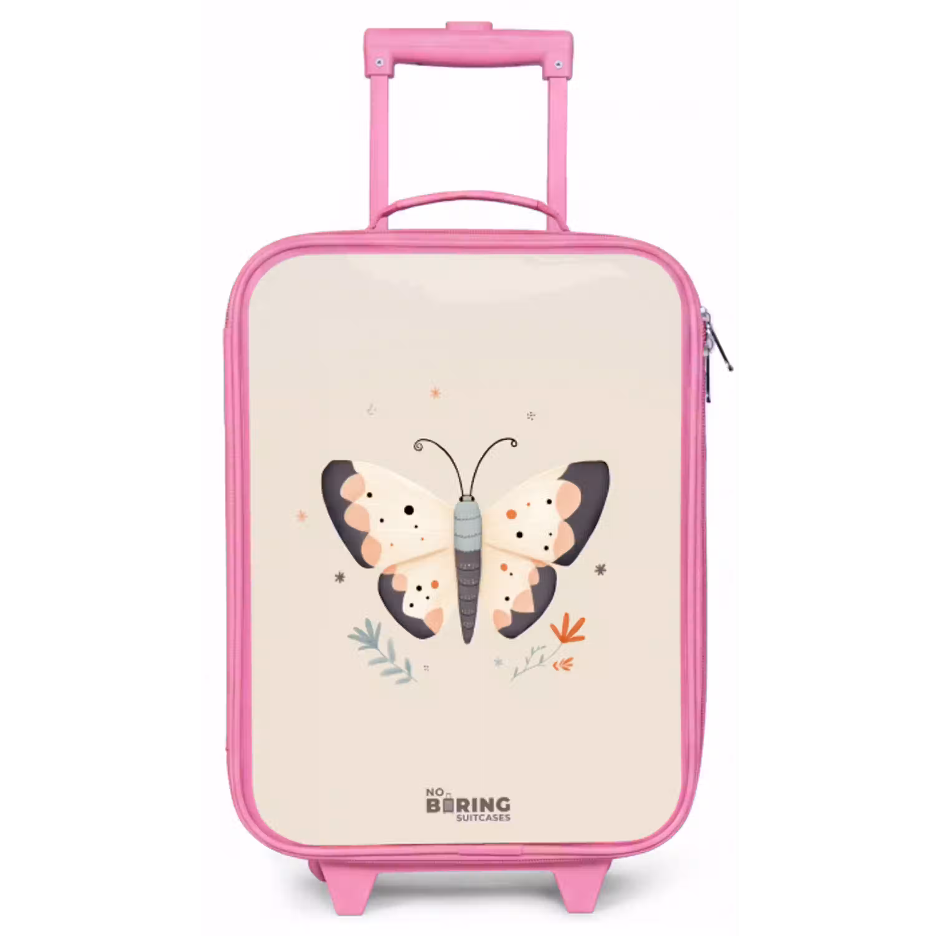Vlinder in neutrale pastel kleuren Kinderkoffer - Roze klein -zz3dotto