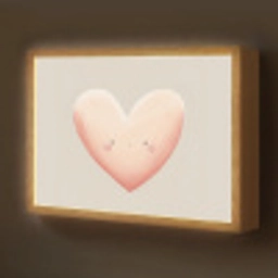 Hart - Gezicht - Roze Light Box met batterij (Wandlamp kind) middel -z3d_website