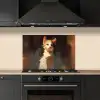 Kat - Geschilderd - Artistiek - Wit keuken achterwand spatscherm klein -sfeer1