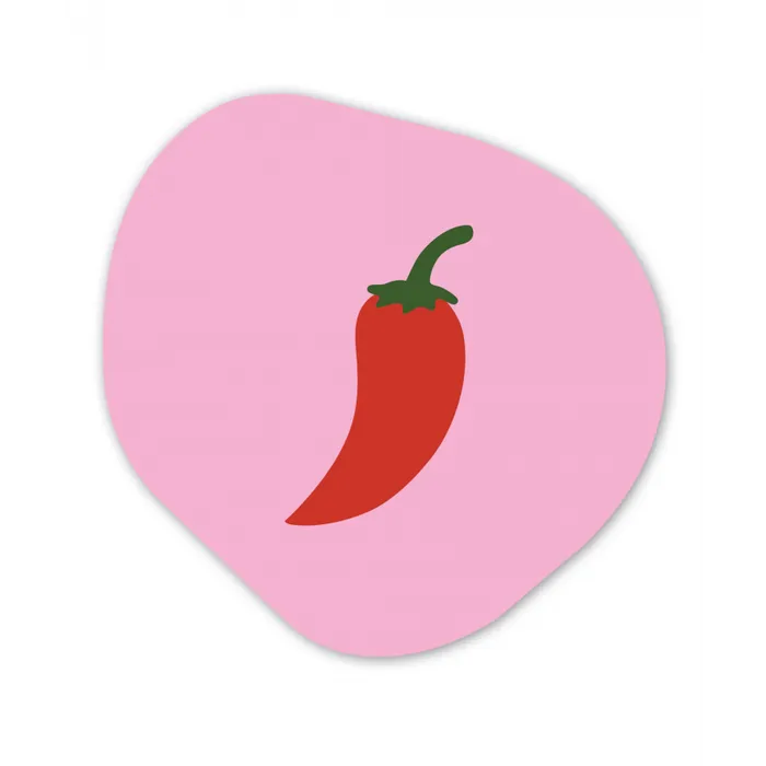 Peper - Rood - Illustratie Wandcirkel Organisch Forex 3mm klein -3d