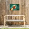 Bierglas - Schuim - Retro - Groen Tuinposter op houten frame 2 cm dik klein -sfeer4