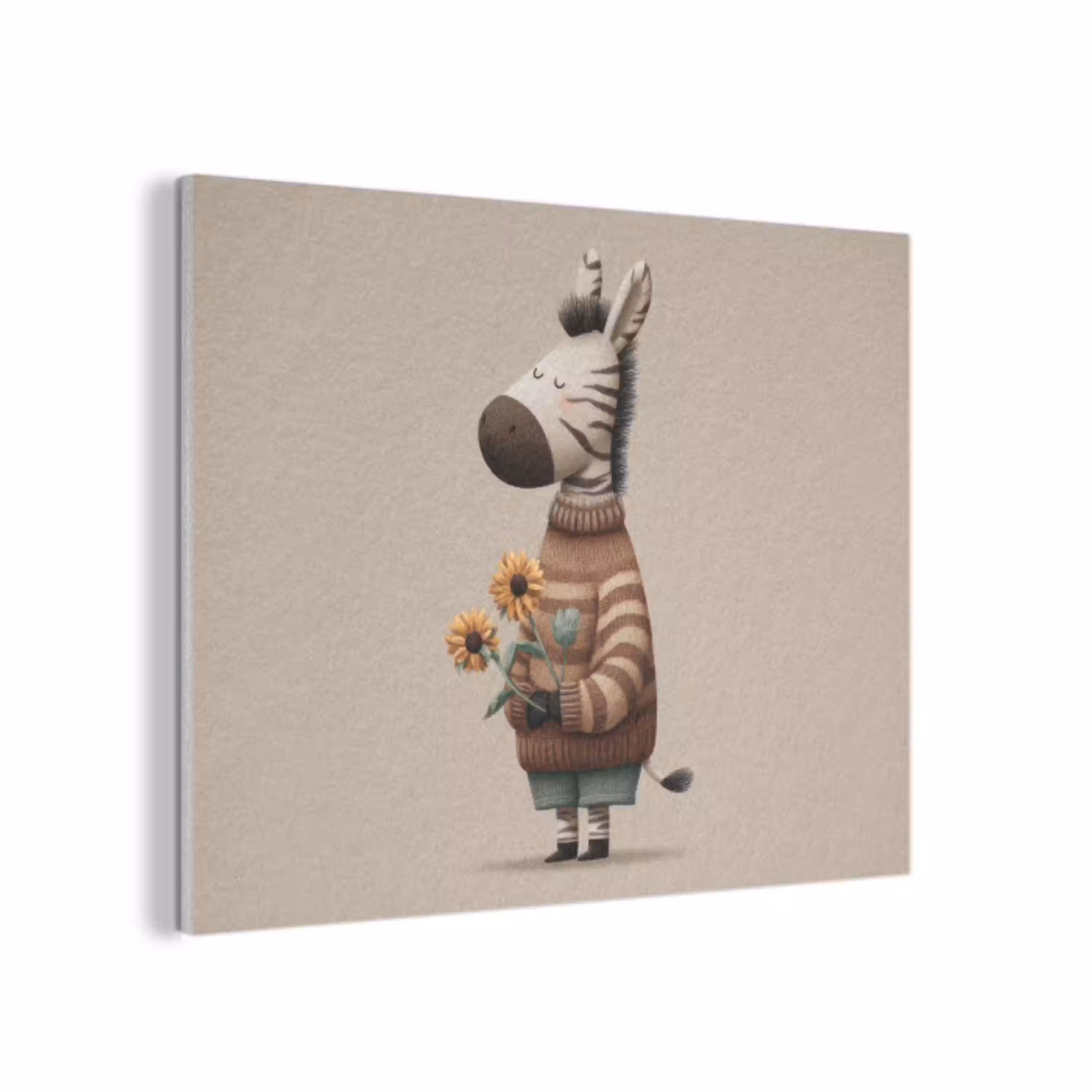 Zebra - Zonnebloemen - Warm PET vilt klein -3d