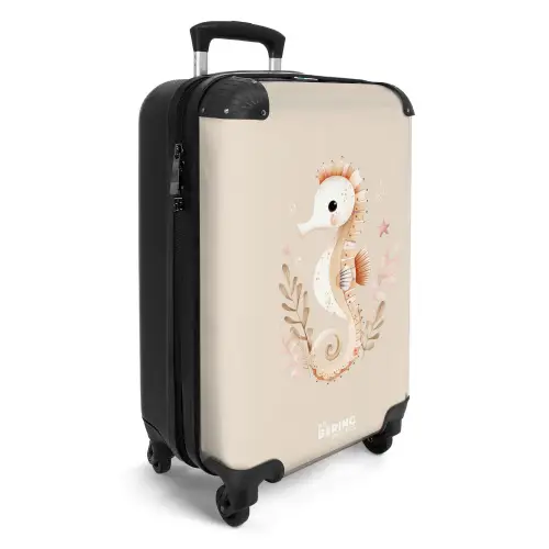 Roze zeepaardje tussen zeeplanten NBS - Handbagage koffer - Kinderen Unisex middel -productfoto_3d