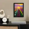 Tulpenveld - Zonsondergang - Kleurrijk fotolijst zwart zonder passe partout klein -sfeer1