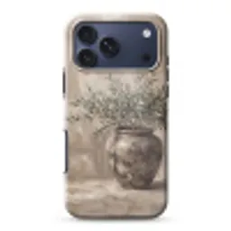 Olijfplant - Aardenpot - Abstract - Beige Toughcase MagSafe Apple iPhone 17 Pro Max klein -3d