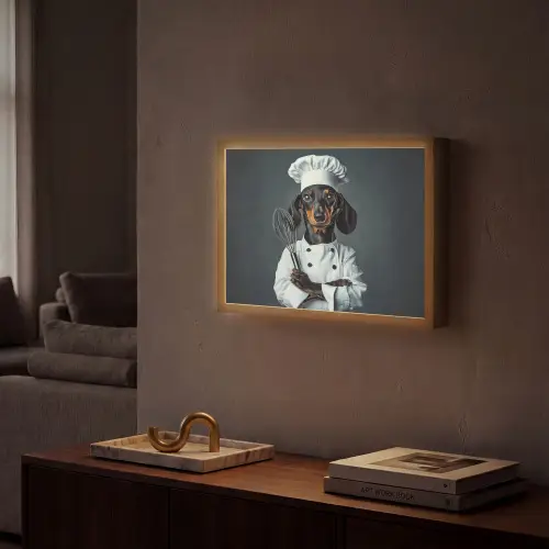 Hond - Garde - Kok Light Box met batterij (Wandlamp) middel -sfeer1