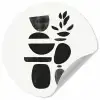 Japandi - Zwart - Abstract Wandcirkel behangsticker klein -3d