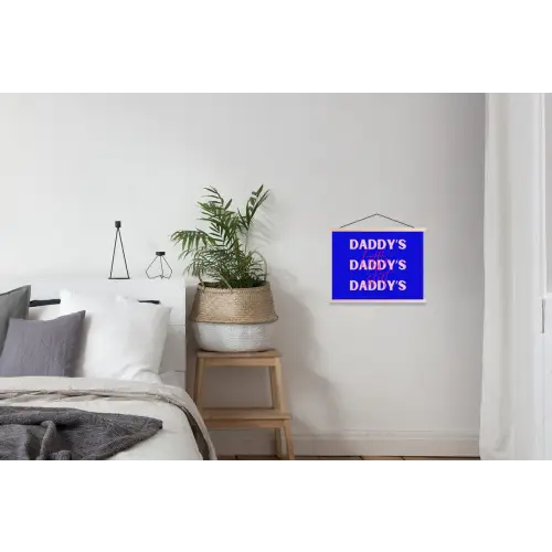 Blauw - Daddy's - Blokletters textielposter latten blank klein -woonkamer