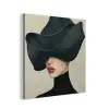 Vrouw - Groen - Hoed aluminium wit klein -3d