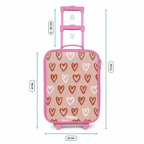 Hartjes patroon in roze en wit Kinderkoffer - Roze klein -productfoto_formaten