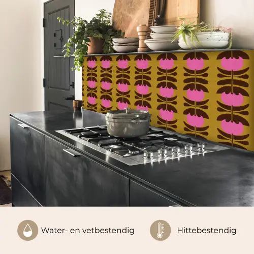 Abstract - Bloemen - Roze keuken achterwand 2 middel 871 -usp_NL