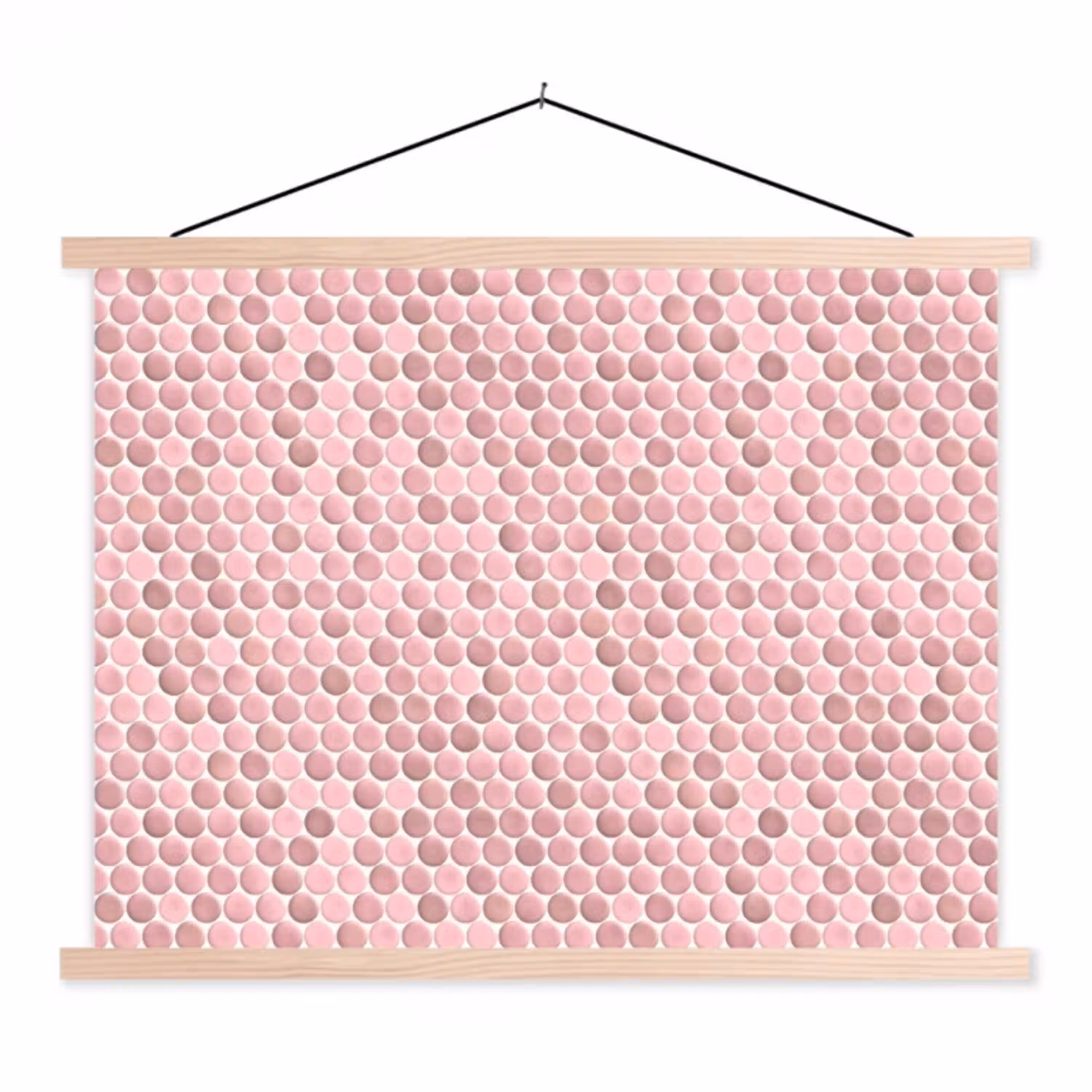 Penny - Mozaïek - Lichtroze textielposter latten blank klein 122 -3d