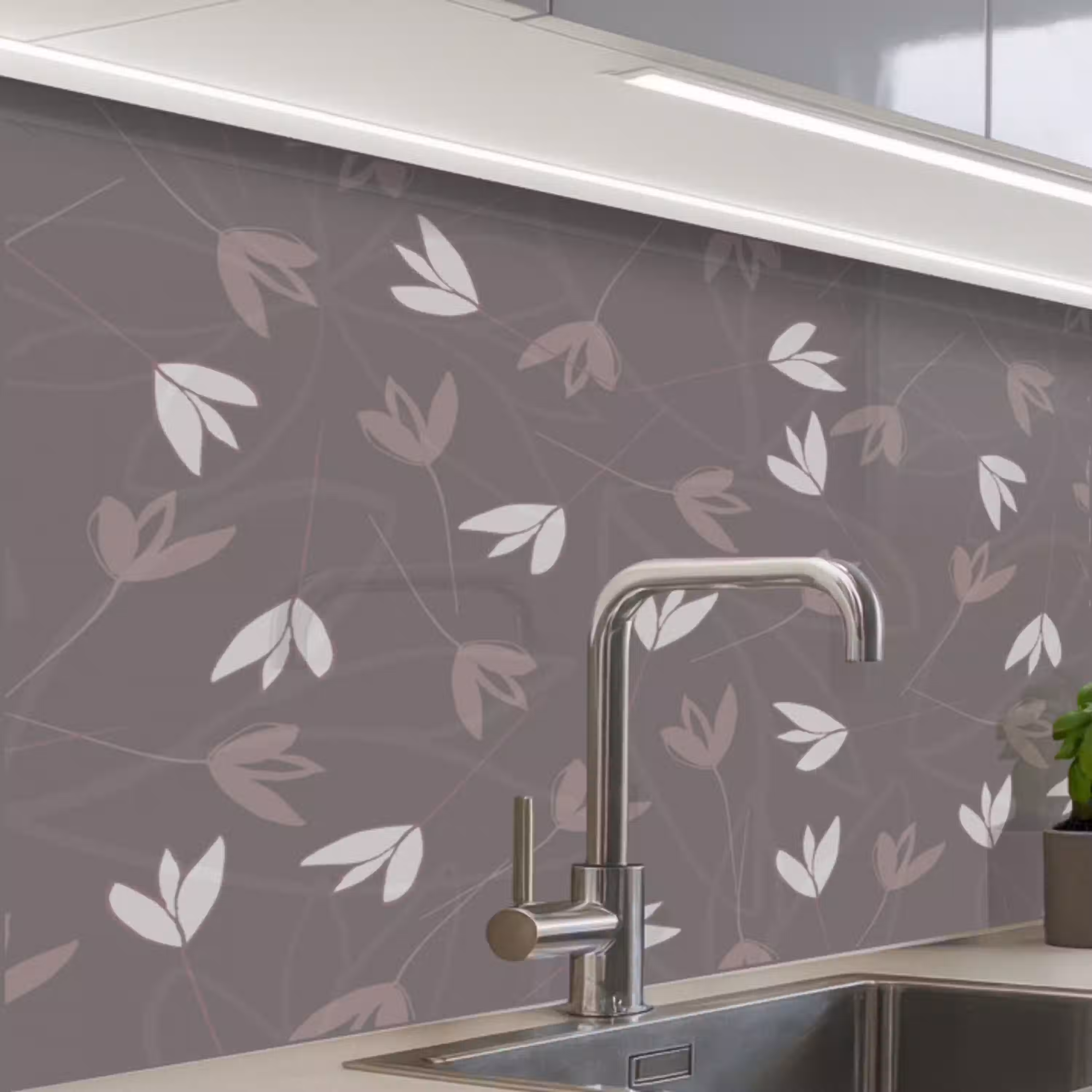 Patronen - Tulpen - Minimalistisch keuken achterwand 2 middel 865 -zzzz3d_schuin