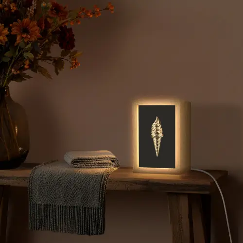 Ijs - Goud - Zwart - Eten Light Box met kabel (Tafellamp) klein -sfeer4