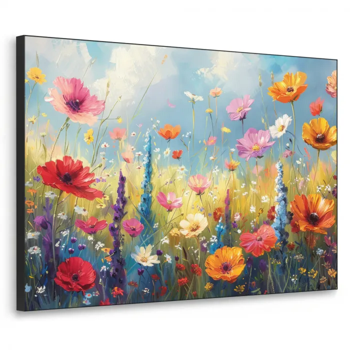 Bloemen - Natuur - Botanisch - Kunst Textielframe - compleet frame klein -3d